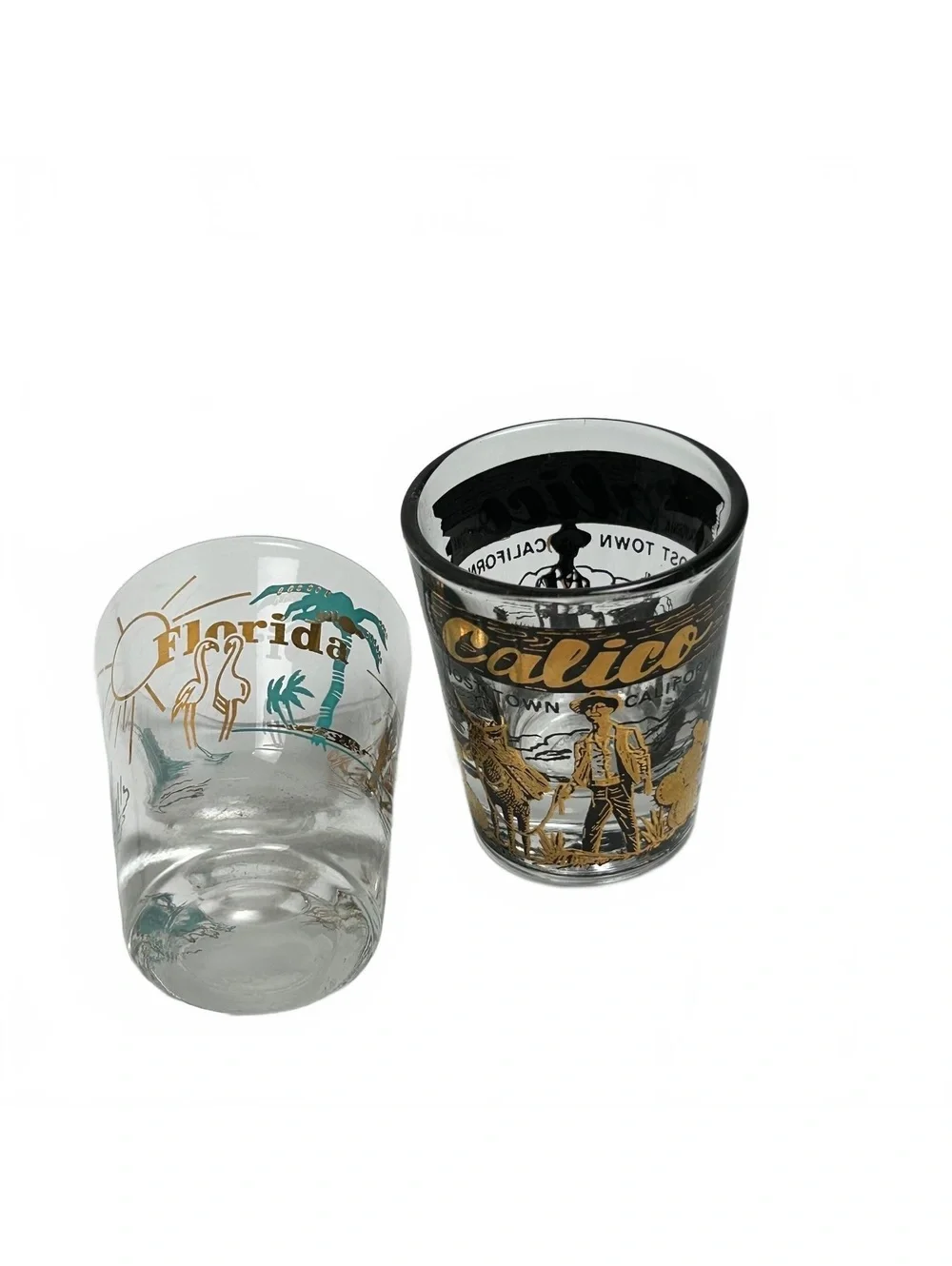 Vintage Florida and Calico Ghost Town, California, Souvenir Shot Glasses